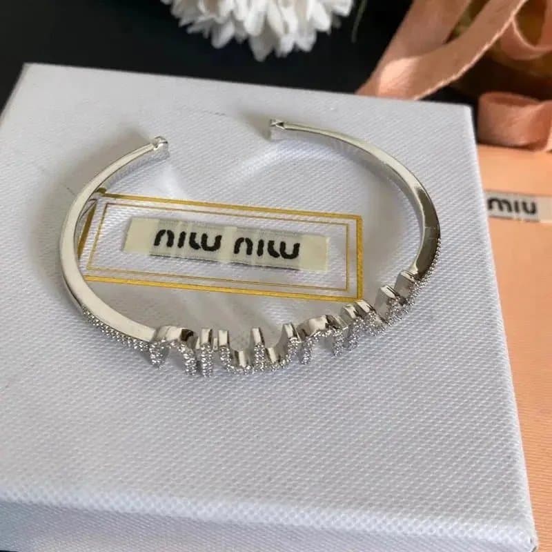 Miu Miu Crystal-Embellished Cuff Bracelet